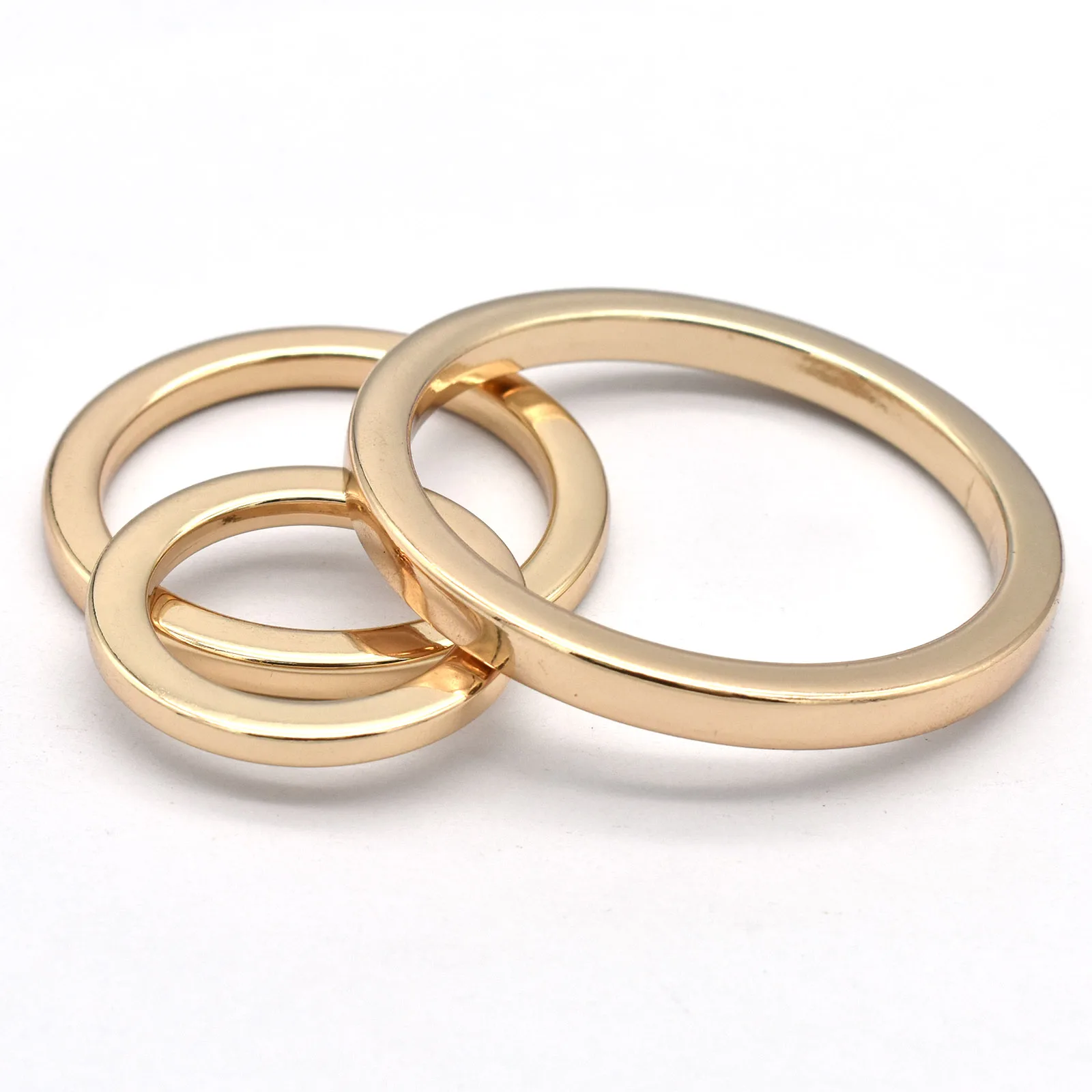 Metal Gold O Ring 50mm More Size Multi-Purpose Gold Metal O Ring Metal Rings for Bags Ring Purse Webbing DIY Accessories