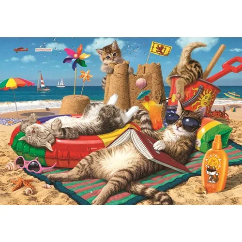 Anatolian 260 Piece Cats Enjoy the Beach Puzzle - 3322 - Baby - Child - Mind - Game - Fast delivery From Turkey