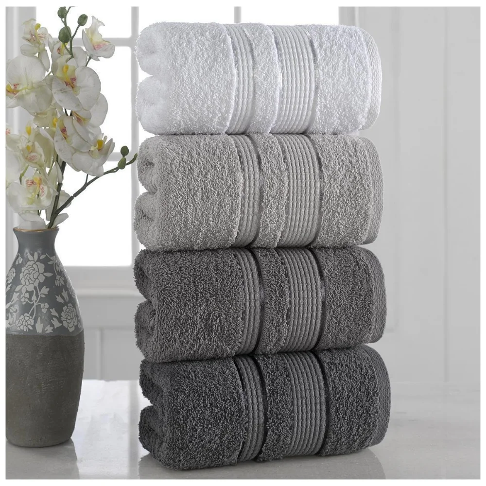 Turkish Pure %100 Cotton Super Absorbent Face Towel Set 4 Pıeces 50x85cm  Soft 2022 East West Home Textile