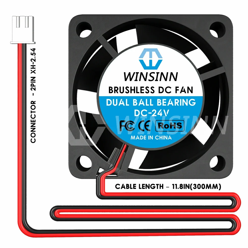 WINSINN 4020 40mm Fan DC 5V 12V 24V Hydraulic / Dual Ball Bearing Brushless Cooling 40x20mm 2PIN