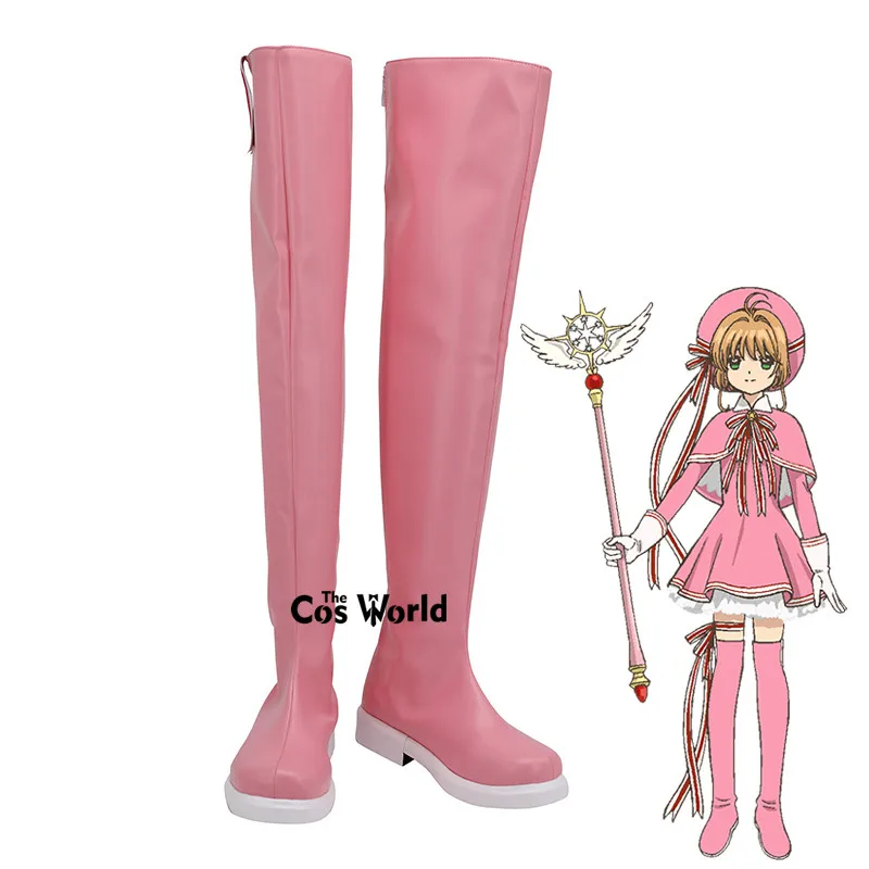 

Cardcaptor Kinomoto Sakura Clear Card 2nd Battle Anime Customize Cosplay Low Heel Shoes Boots