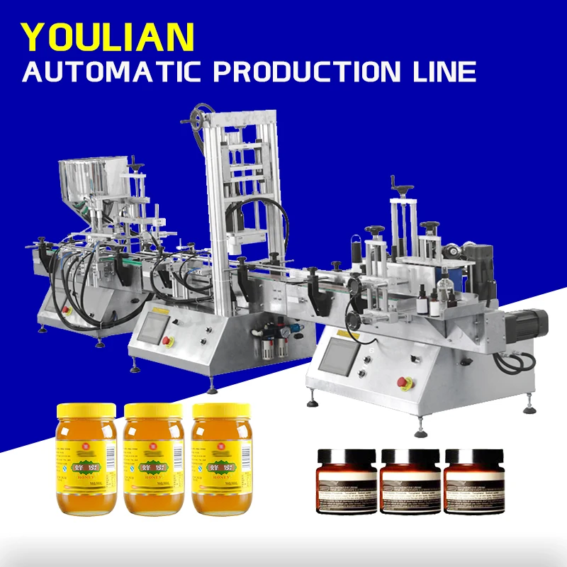 YL-DL سعر المصنع الزبادي سلطة عصا صلصة زبدة الفول السوداني زجاجة صغيرة ملء السد ووضع العلامات خط الانتاج