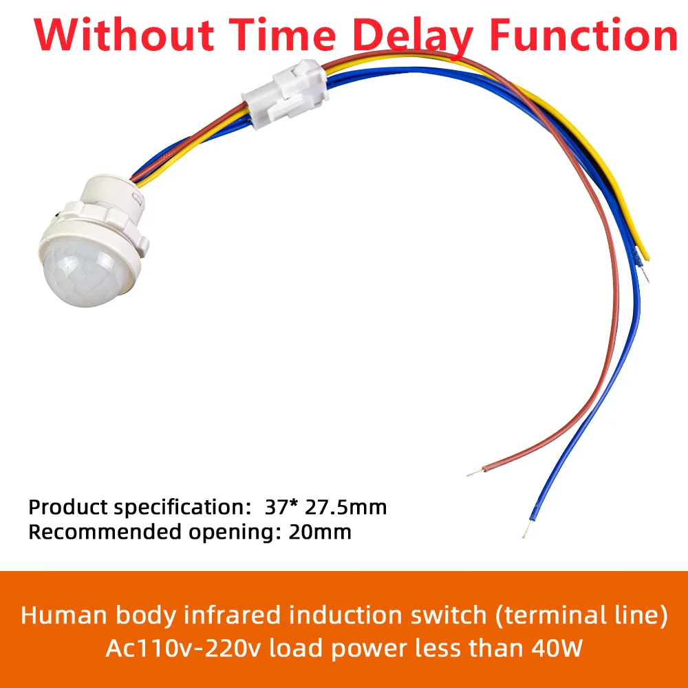 AC 85-AC 265V Adjustable PIR Infrared Ray Motion Sensor Switch Time delay  detector switching For Home Lighting LED Lamp