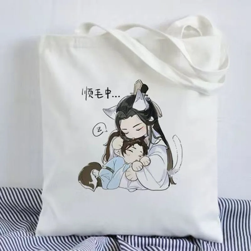 Chó Husky Và Mèo Trắng Shizun Dễ Thương Canvas Túi Đeo Vai Chu Vạn Ninh Mô Chạy Hoạt Hình Ngẫu Nhiên Shopping Túi Xách dành Cho Nữ