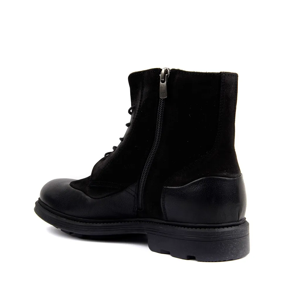 Botas de couro para homem preto