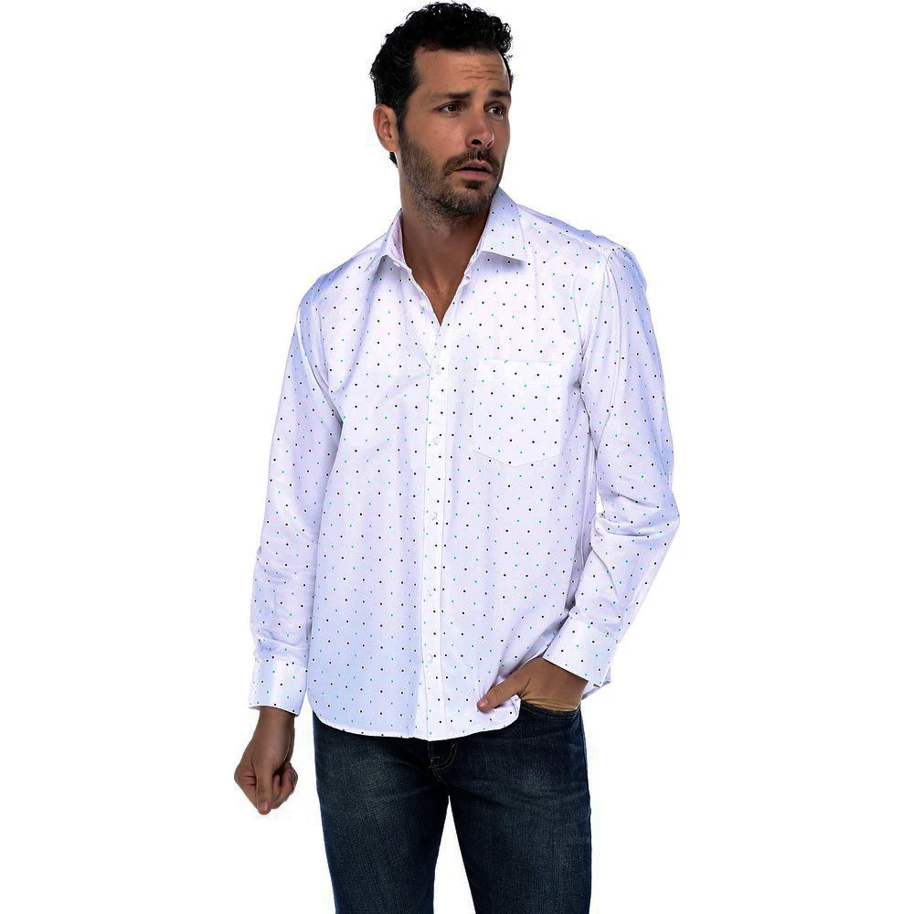 Men's shirt Varetta Potka Dot red green white Shirt Casual shirts for men Full Sleeve man shirts Regular Shirts Cotton men shirt