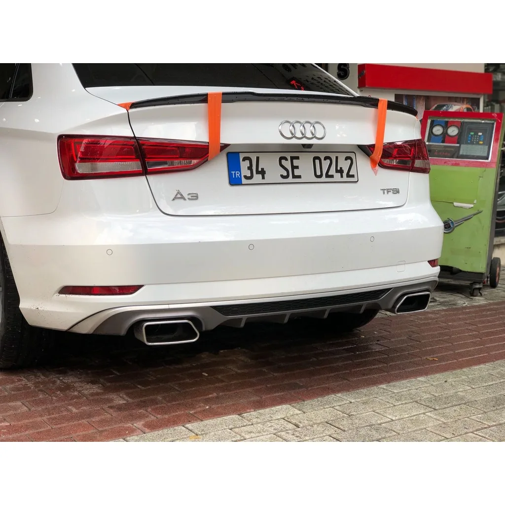 De Fibra Spoiler Audi A3 Sedan Spoiler Piano Blackb2013 2014 2015 2016 2017 2018 2019 asa traseira carro-styling auto acessório