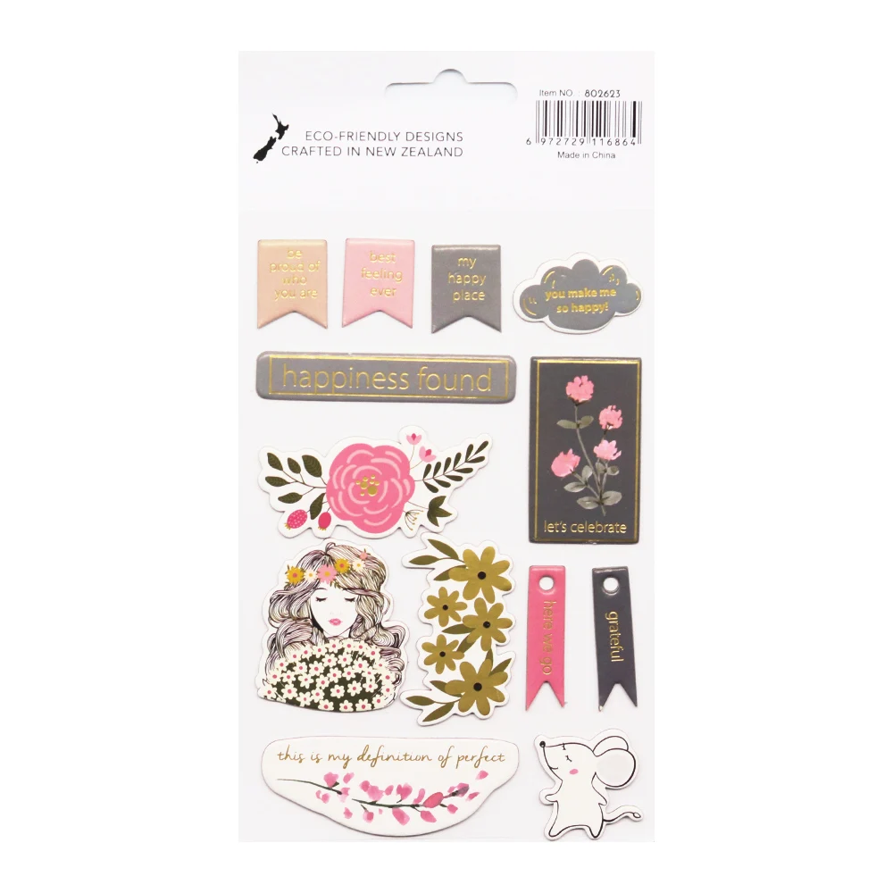 Creative Path Chipboard Stickers Embellishments Foil Designs DIY Crafts Scrapbooking Cardmaking Journal Self Adhesive Decoration