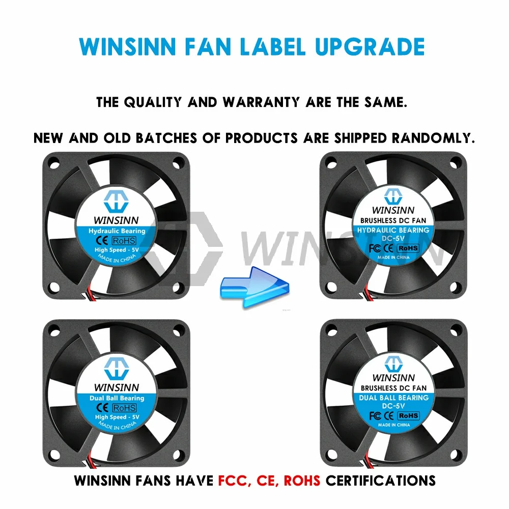 WINSINN スイインファン3010mm,5v,12v,24v,デュアルボールベアリング,ブラシレス冷却,30x10mm,2ピン