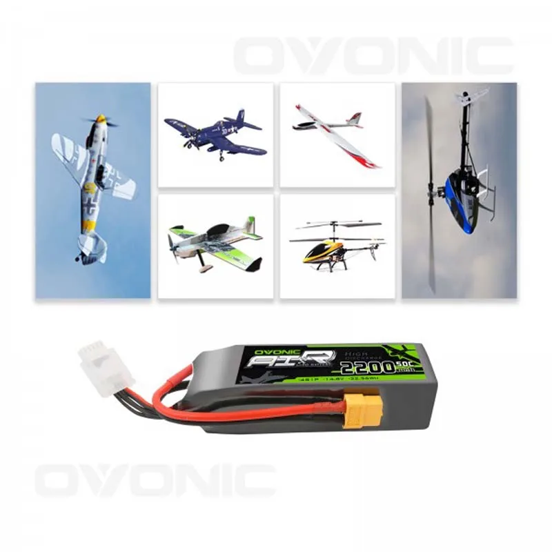 OVONIC 4S 2200mAh 14.8V 50C Lipo Battery with XT60 Plug For RC Aircraft RC vehicle Boat