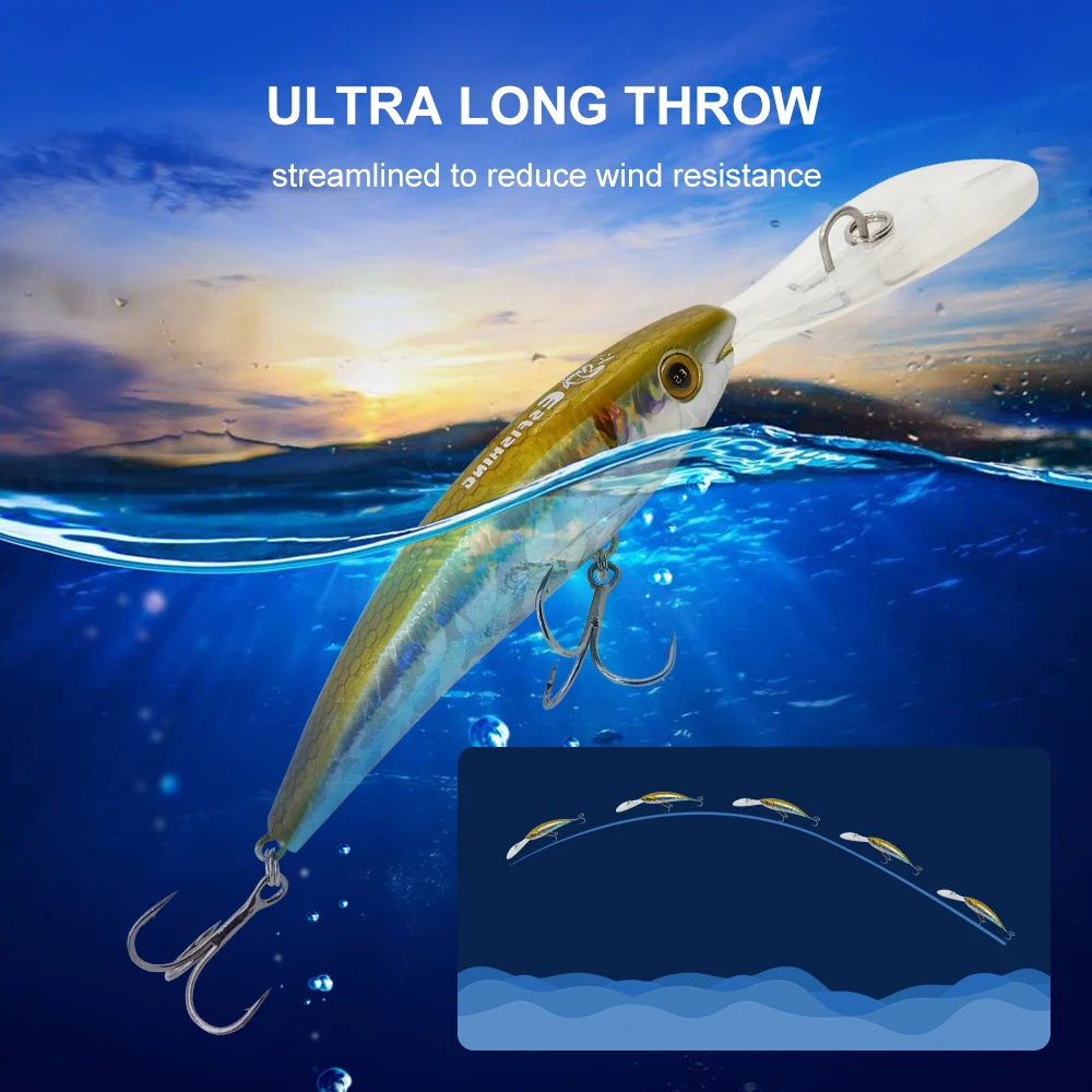 ESFISHING Top Quality Hard Fishing Bait 90mm 16g Easy Sprinter Dive Depth 0-7.5m long casting Minnow Wobbler Bass Pike