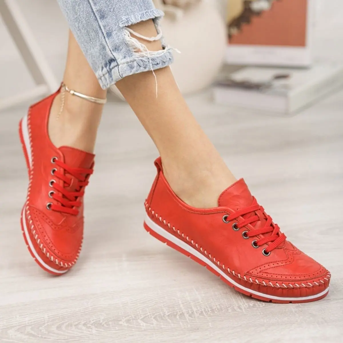 Genuine Leather Women\'s Flat Shoes 2022 Summer Fashion Light Comfortable Sweatproof Stylish Soft Leather Many Colors Thermo Sole