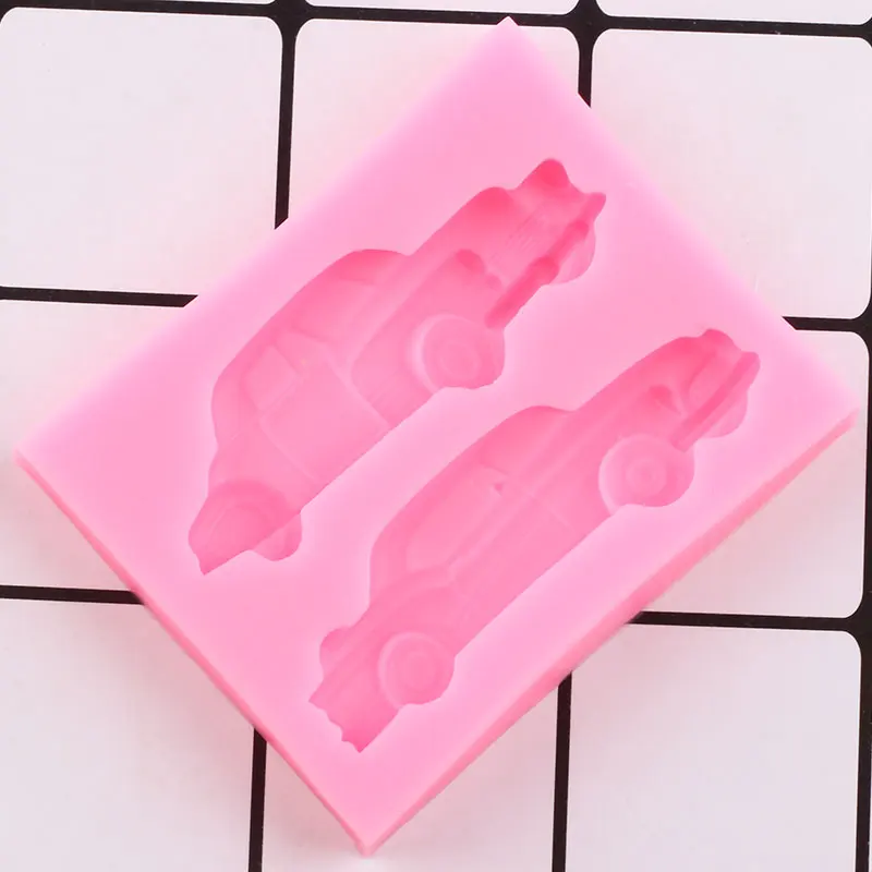 Baby Toy Car Silicone Molds Cupcake Topper Fondant Mold DIY Party Cake Decorating Tools Resin Clay Candy Chocolate Gumpaste Mold