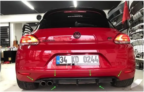 Volkswagen Scirocco 2009-2017 difüzör modelo esportivo difusor acessório do carro universal compatível modificado inserir pára-choques traseiro