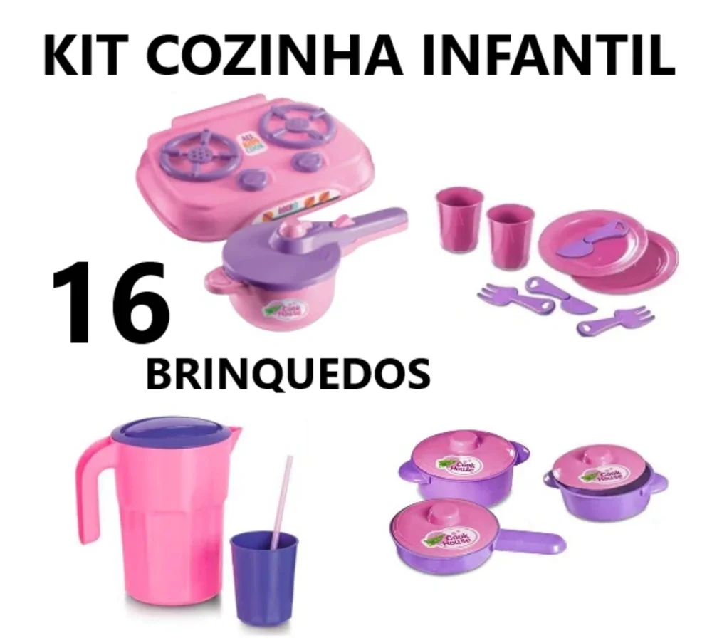 Children's Kitchen Kit Cans 16 Toys Girl House Educational Toy For Children Girls and Boys