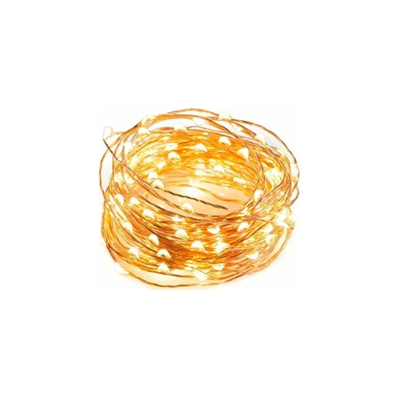 12V LED Strip Light Flexible 10 mt. Tape Yellow Wire Sunlight Home Kitchen Party Christmas and More Non-Waterproof Warm Battery