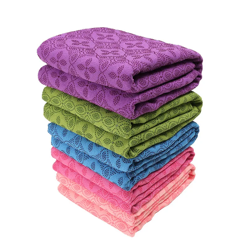 183*63cm/185*82cm Anti-slip Sweat-absorbent Yoga Towel Folding Fitness Mat Ultra-thin Yoga Blanket Towel Sports Travel Blanket