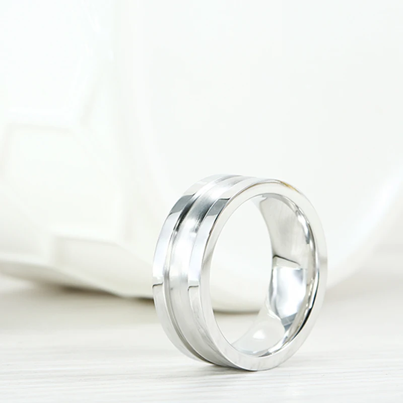 8mm Men\'s Vintage Cobalt Chrome Ring Anticorrosive Durable Comfort Fit Wedding Engagement Ring Size 7 to 13