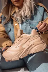 Livia Matte Leather Sneakers Nude İLOVES 1