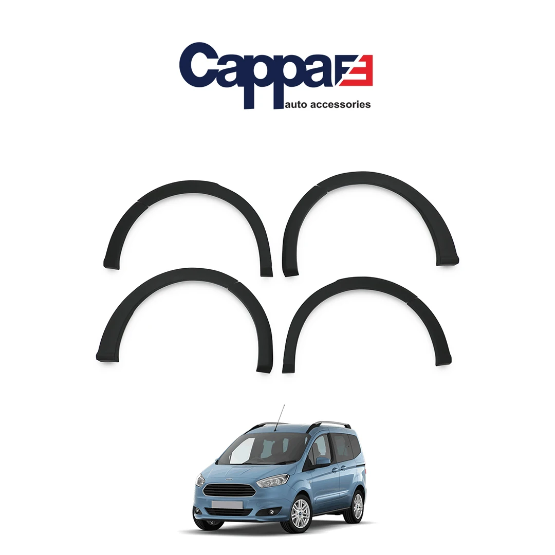 Cappafe Ford Tourneo Courier Compatible Mudguard Dodik Set for 2018 and Later Mudguard Covers 8 Pcs Matt Black