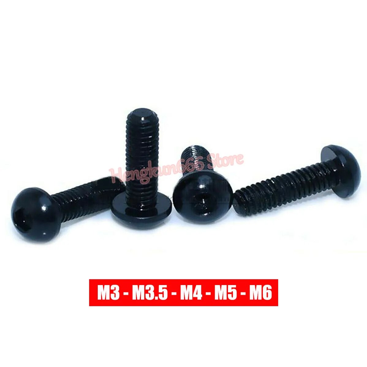 

M3 M3.5 M4 M5 M6 Aluminum Alloy Button Socket Cap Screws Black - Anodized Alu Round Head Allen Bolts Hex Drive Machine Screw