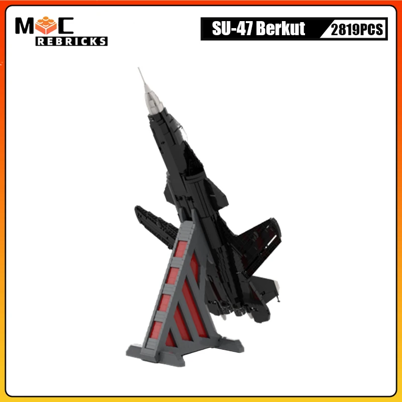 

WW2 Military Weapon Russian Sukhoi Su-47 Berkut Fighter MOC Building Blocks Air Combat Aircraft Bricks Toys For Children Gifts