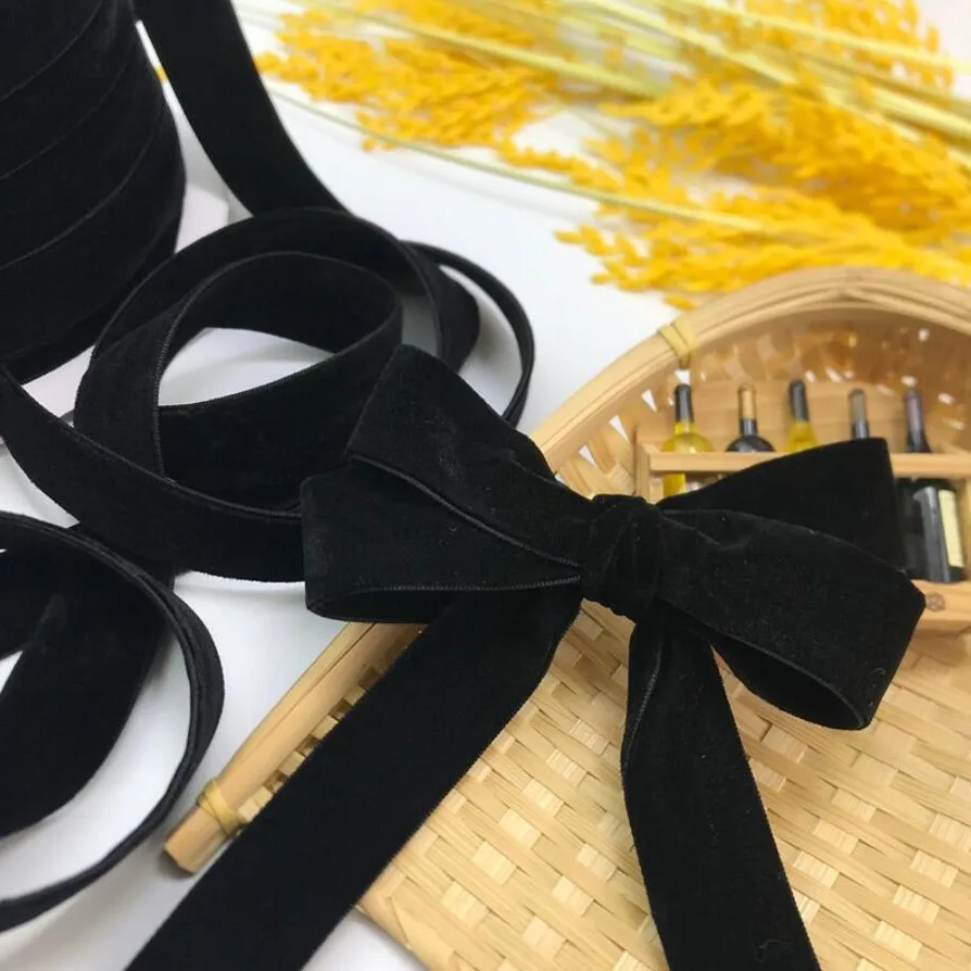 10Yards Double Sided Velvet Ribbon Black Velvet Ribbon for Webbing Diy Accessories