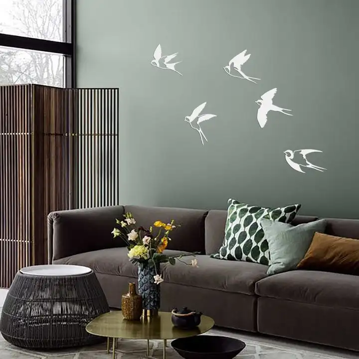 Metal Wall Decor and Art, Sparrow Birds, Metal Design on Wall, Metal Art Decor Home Office Decoration Living Room Decor Nordic