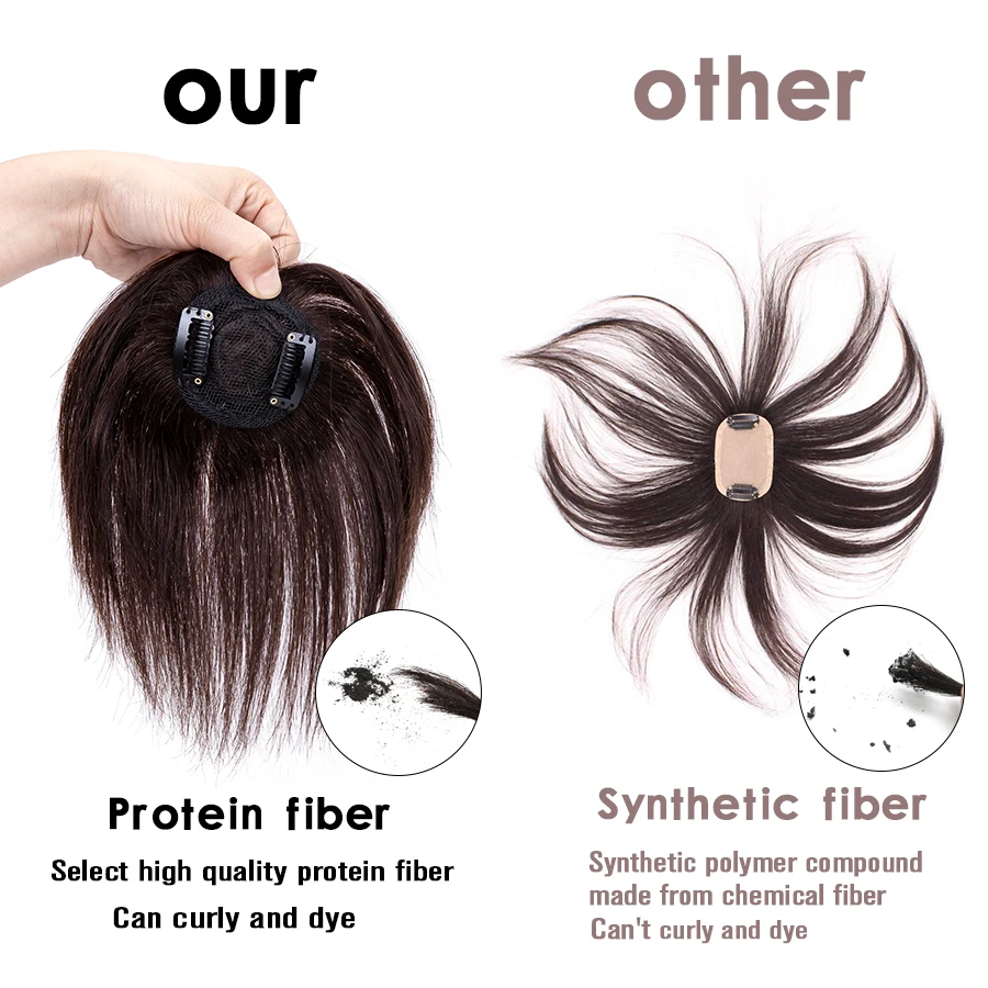 Hair Pads Invisible Seamless Hairpieces Natural Hairline Cover Head Skin Hairs Clip In Hair Proteic Fiber Fake Hair For Women