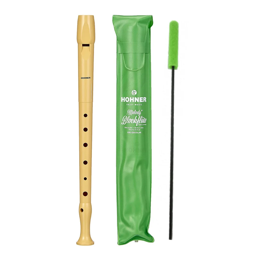 Hohner 9508 Plastic Sweet Flute + Case + Cleaner-School Material