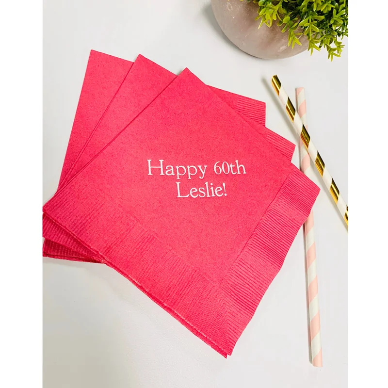 

Personalized Napkins Custom Napkins Printed Personalized Cocktail Beverage Paper Birthday Party Monogram Custom Luncheon Avail