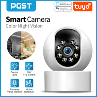 PGST Tuya Smart Wifi IP Camera Baby Monitor Home Security Surveillance Camera Smart Life App Control Color Night Vision T57A