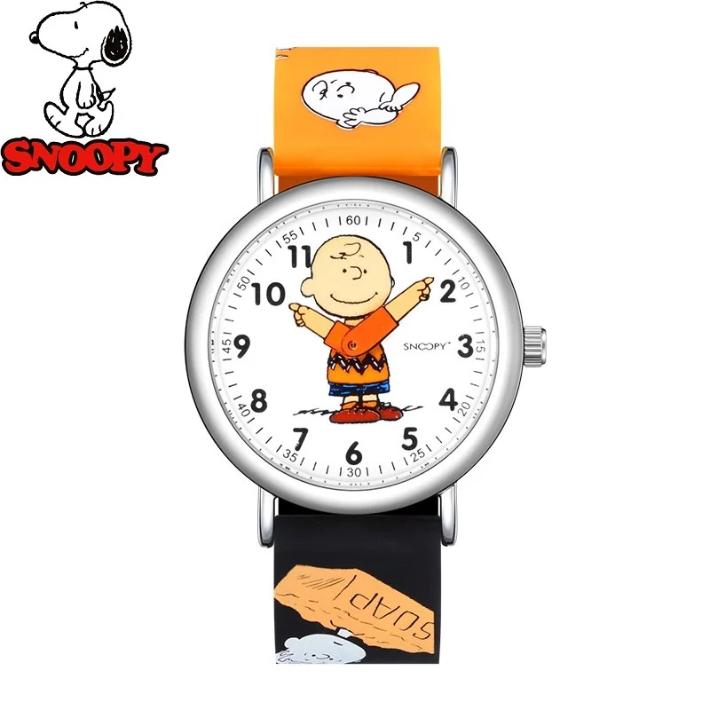 Snoopy Original Children Unisex Fashion Casual Quartz Wristwatch Cartoon Graffiti Boy Girl Kid Young Student Cute New Gift Clock