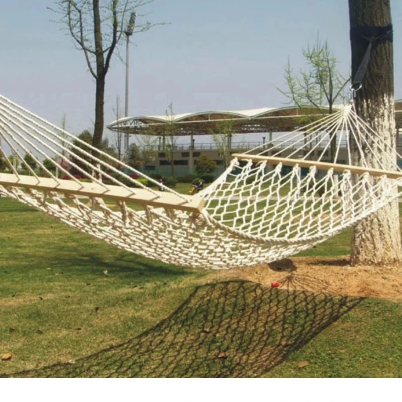 AN7 Double Braided Wood Single Hammock Very High Quality 100% cotton 130 kg Capacity Outdoor Made In Turkey Free Shipping