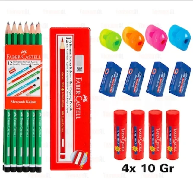 

FABER CASTELL 4 PENCIL + 2 RED PEN + 4 SİLGİ + 4AÇACK 439608108