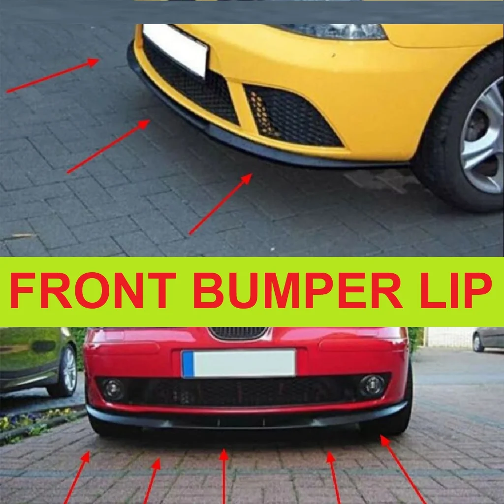 For Seat Ibiza MK4 6L CUPRA R FRONT SPOILER BUMPER LIP Euro Spoiler Lip Universal 3 pcs Body Kit Splitter Car Accessories