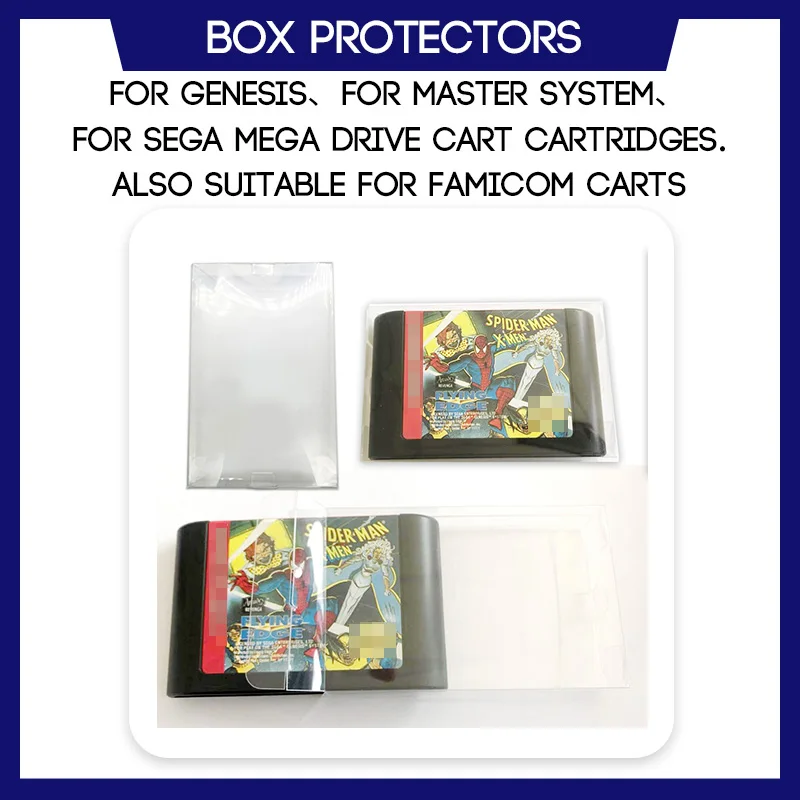 Box Protector For Genesis For Master System For Sega Mega Drive For Famicom Game Cart Cartridges Plastic Case