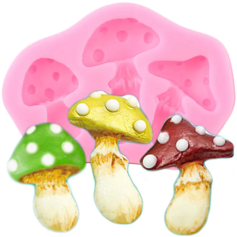 4Pcs/Set Hedgehog Snail Mushroom Tree Stump Silicone Mold Cupcake Topper Fondant Cake Decorating Tools Candy Chocolate Mould