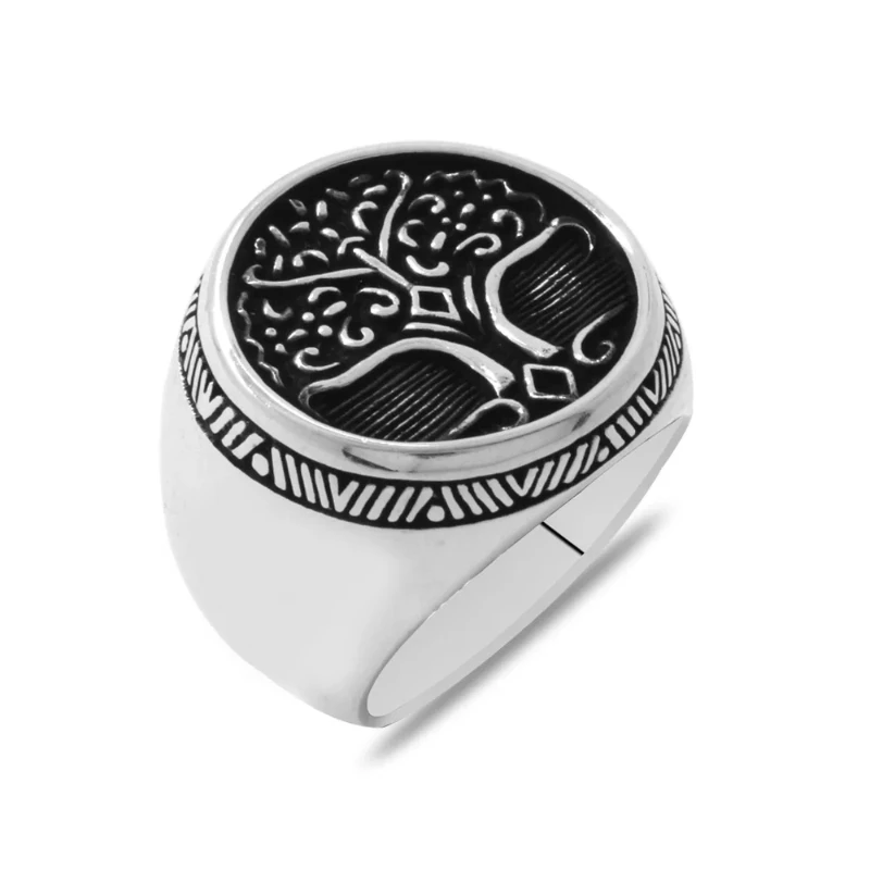 Men's Oval Design Soyağacı Temalı 925 Sterling Silver Ring Special Design 2022 Summer Winter Fashion Trend Gift Items Free Shipping