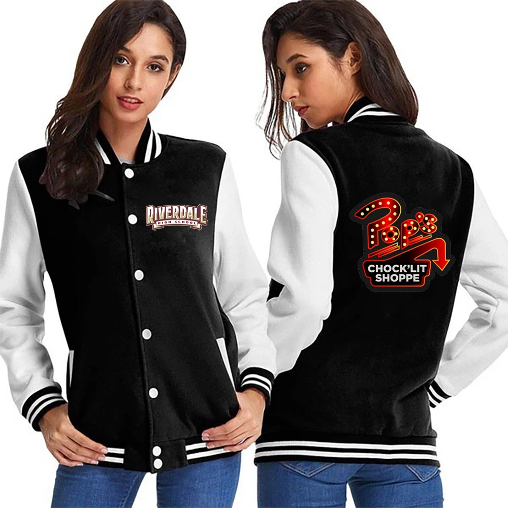 Riverdale moda jaqueta de beisebol personalidade uniforme beisebol casual diário jaqueta ao ar livre camisa de beisebol