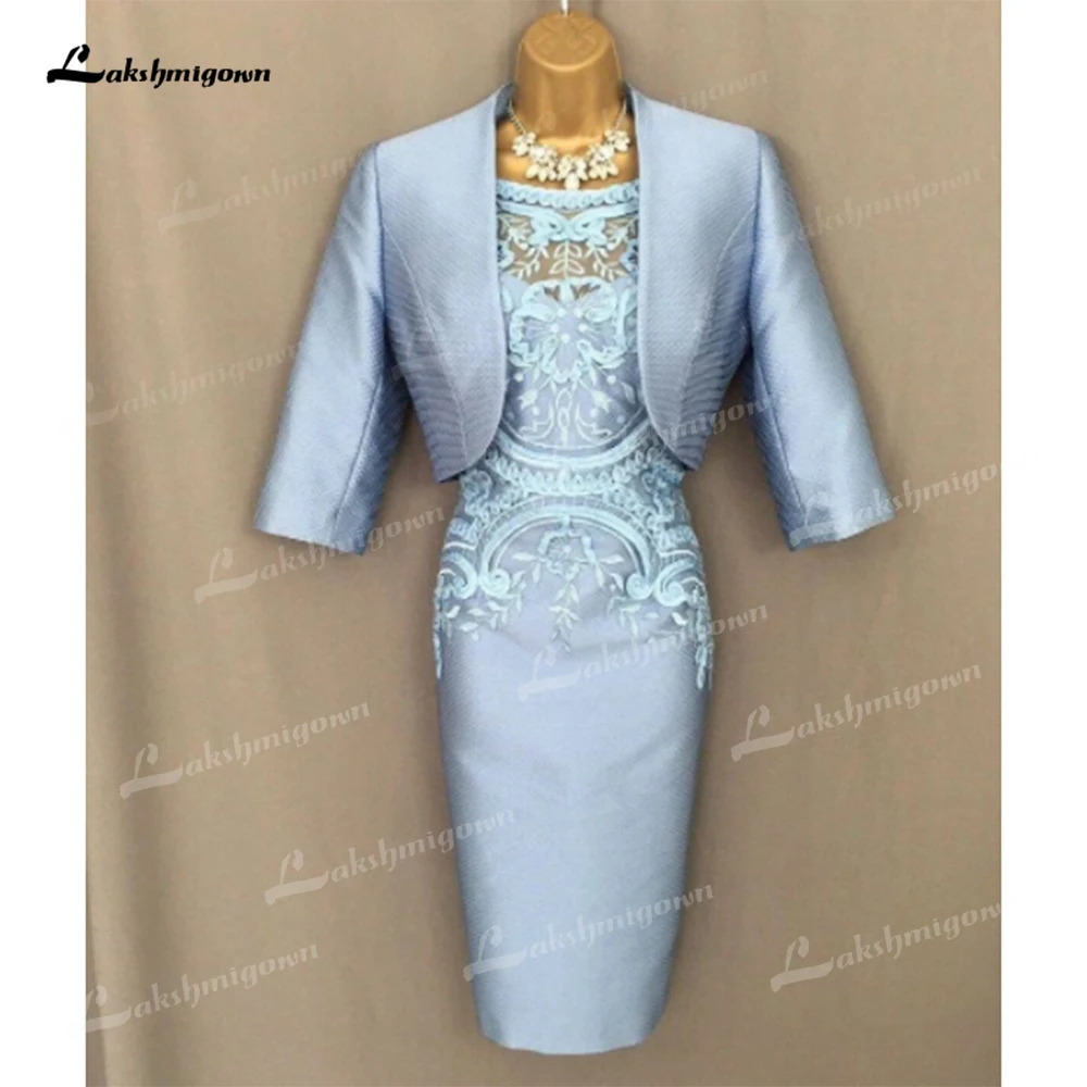 Mother Of The Bride Dresses for Weddings with Jacket 2022 Knee-Length Lace Elegant dresses for women madre della sposa abiti