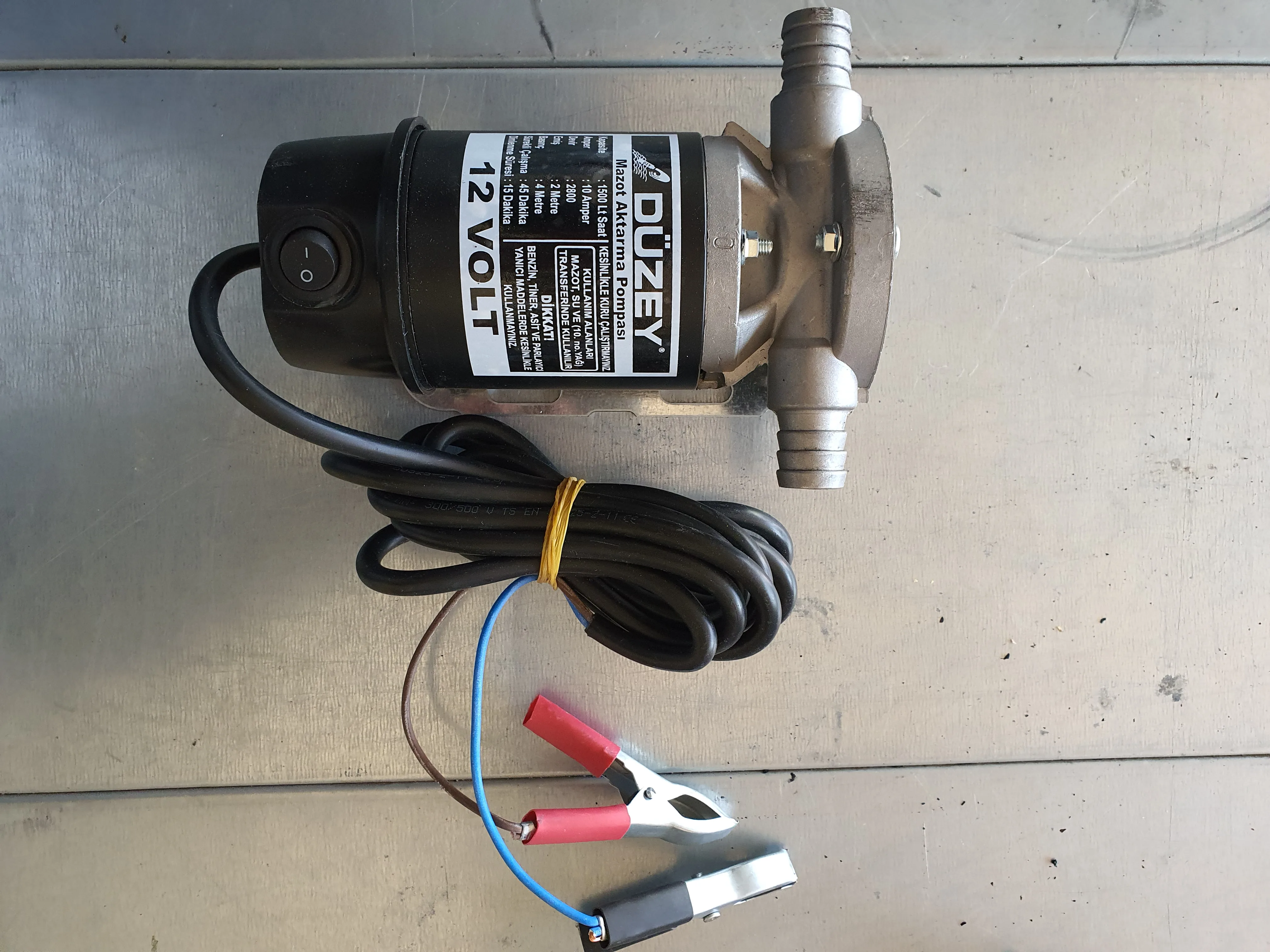 Aluminium Fuel Transfer Pump 12V Portable for Diesel, Kerosene, Water, Oil, Antifreeze  19 mm Hose 2800 RPM Made In Turkey