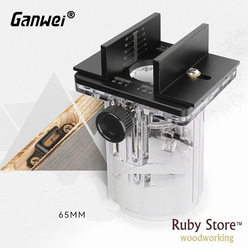 أداة قطع فتحة Ganwei لأداة تشذيب التوجيه + لقمة مستقيمة إضافية 1/4 × 11 × 30 مم، لآلة التشذيب بقطر 65 مم