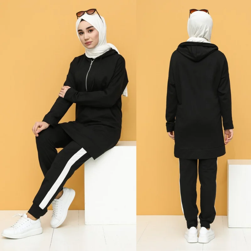 2021 New Season Hooded tracksuit 2 piece Muslim Women Hijab tracksuit fashion Turkey Dubai Islamic sportswear Arabia Turkey