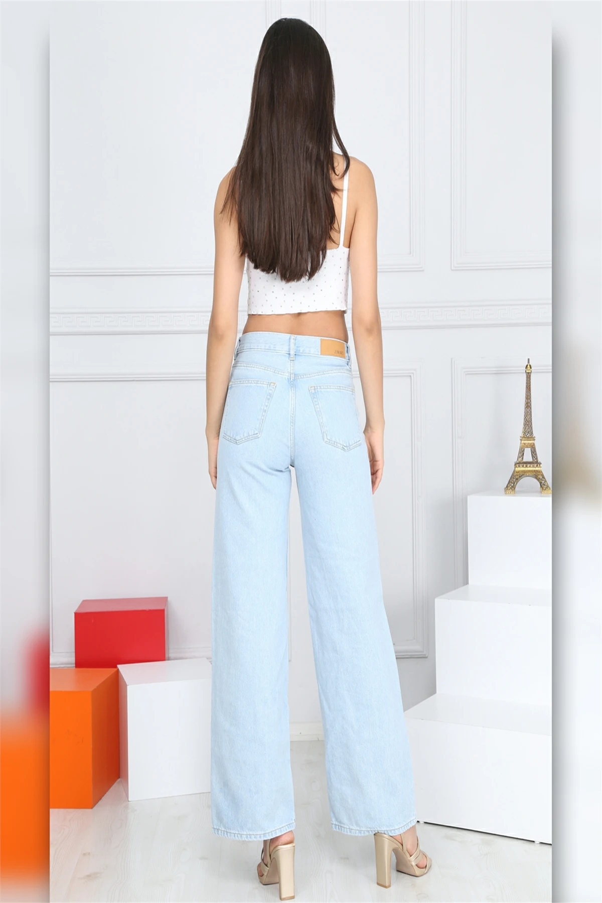 Diaves Summer Fashion Young Women 'S High Waist Wide Leg Palazzo Jeans