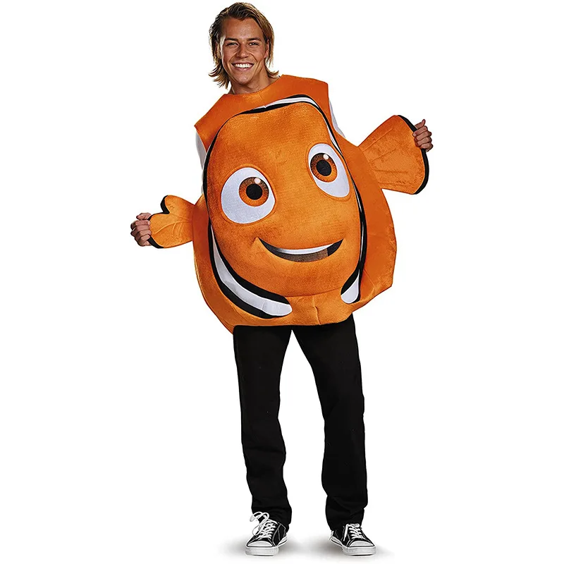 Neuer Stil Erwachsene Kinder Composite Schwamm Overall Tier Cosplay Clown fisch Nemo Halloween Kostüm für Mann