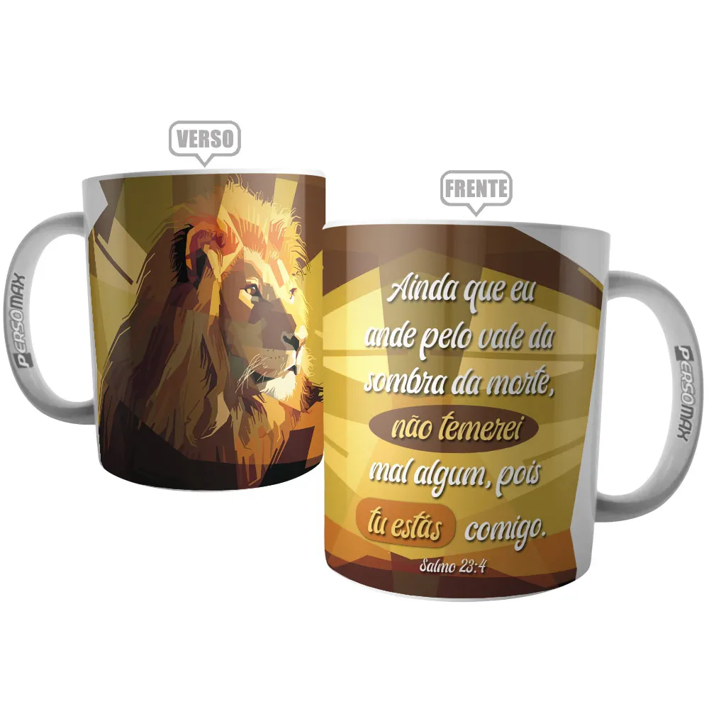 Mug Jesus Lion of Judah Yeshua Evangelical Gospel Psalm 23 4 - Catholic Religious Cup Christianity