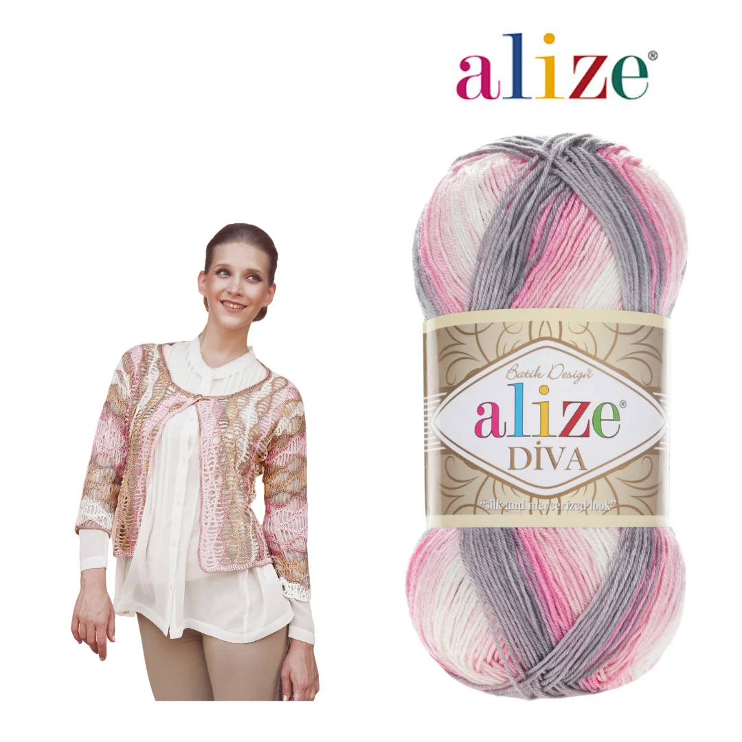 Alize Diva Batik 100g miękka przędza na dzierganie ręczne szydełkowanie nici DIY dziecko dzianiny szalik koc ponczo Cardigan Benaies