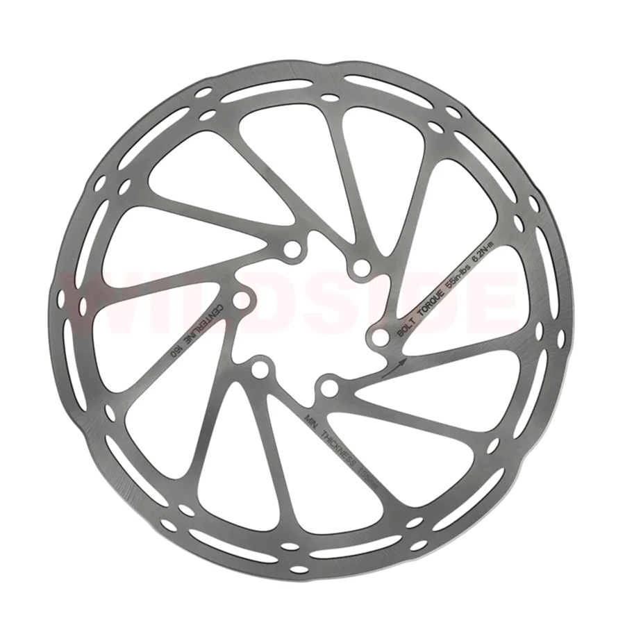 Centerline Mountain MTB Bike Disc Brake Rotor 160mm 180mm 203mm Rotors Grey Steel for Hydraulic 6-bolt Bicycle Disc Brake