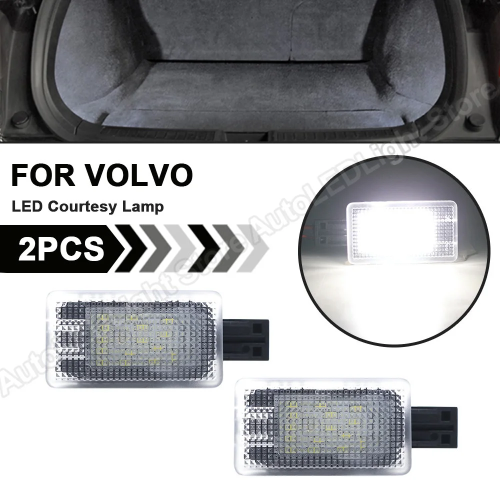 2PCS For Volvo V40 V40CC V60 S60 S80 XC40 XC60 XC90 LED Courtesy Luggage Trunk Boot Light Footwell Welcome Door Lamp Error Free